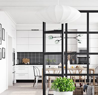 Sleek Black Aluminum Grid Partitions